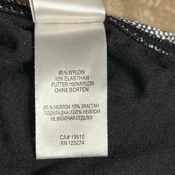 LOLE bikini bottom , women small. Black , striped , pleated , metal logo , NWT - Picture 8 of 10